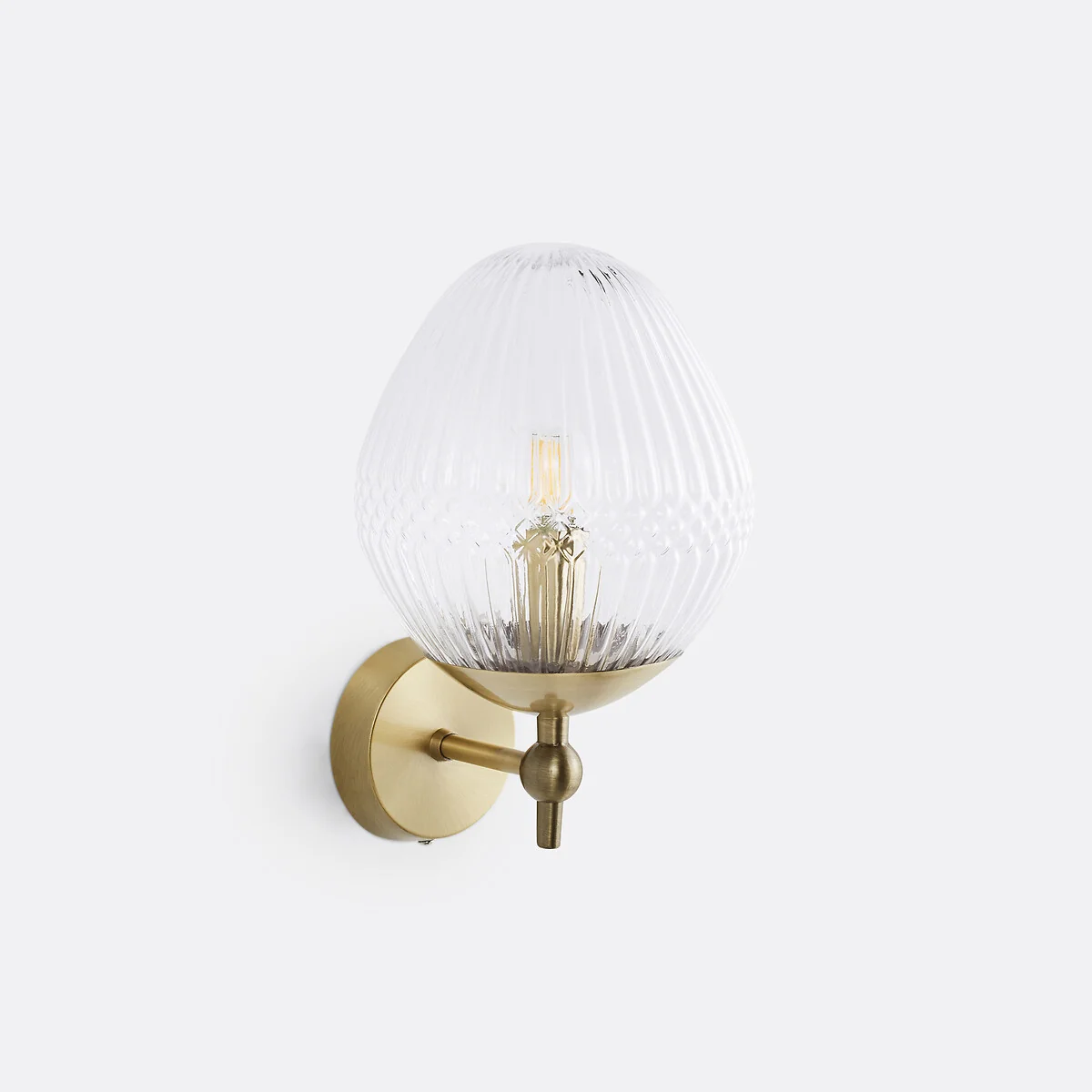 Ari Wall Light in Brass and Ribbed Glass – image 2