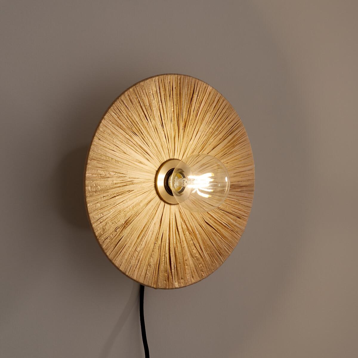 Rafita 30cm Diameter Round Raffia Wall Lamp – image 2
