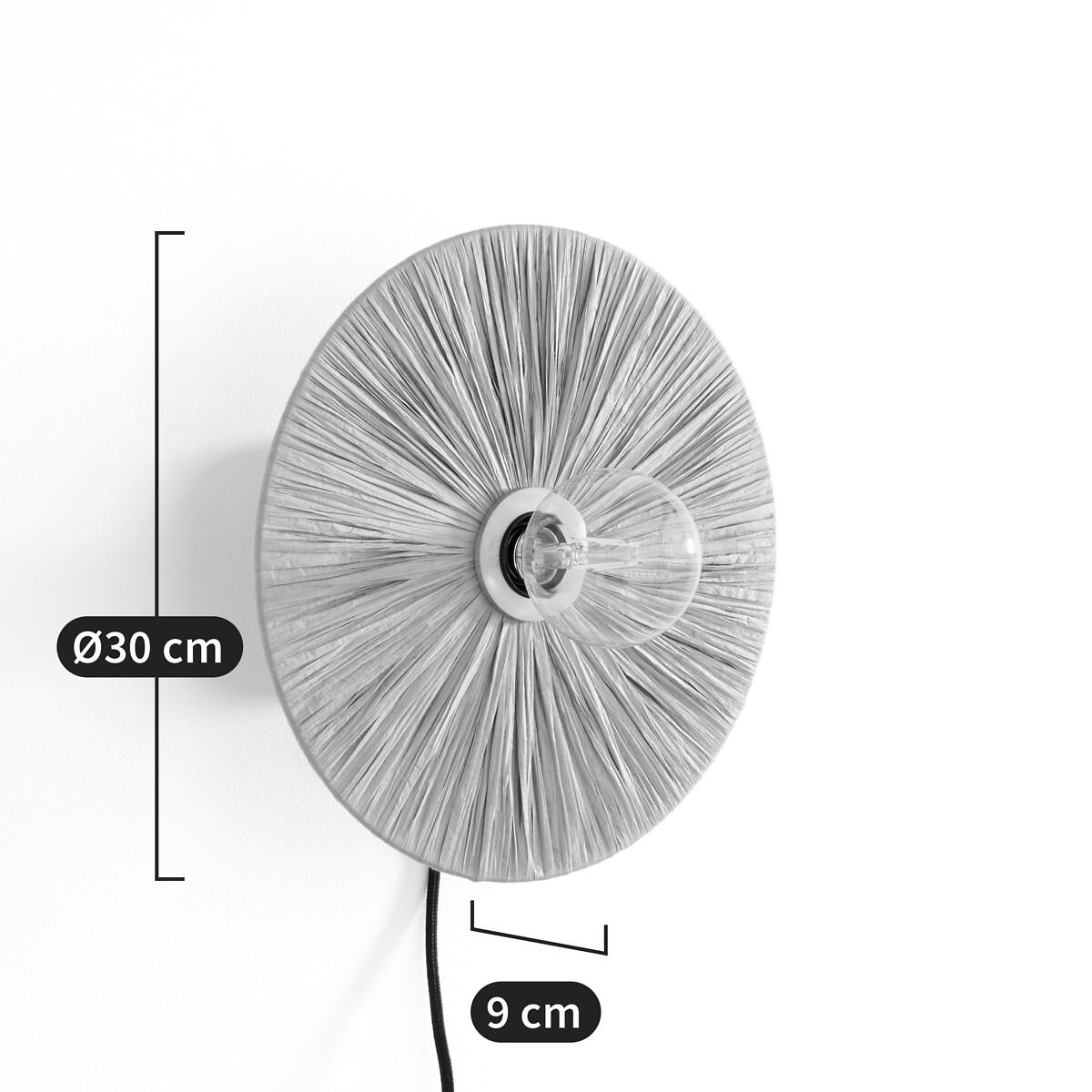 Rafita 30cm Diameter Round Raffia Wall Lamp – image 7