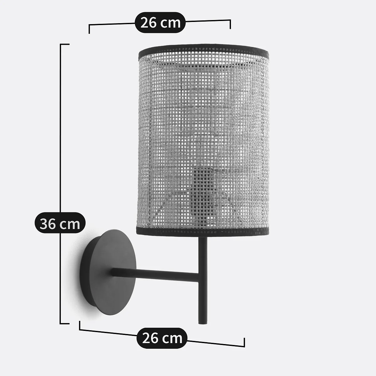 Cara Metal & Cane Wall Light – image 4