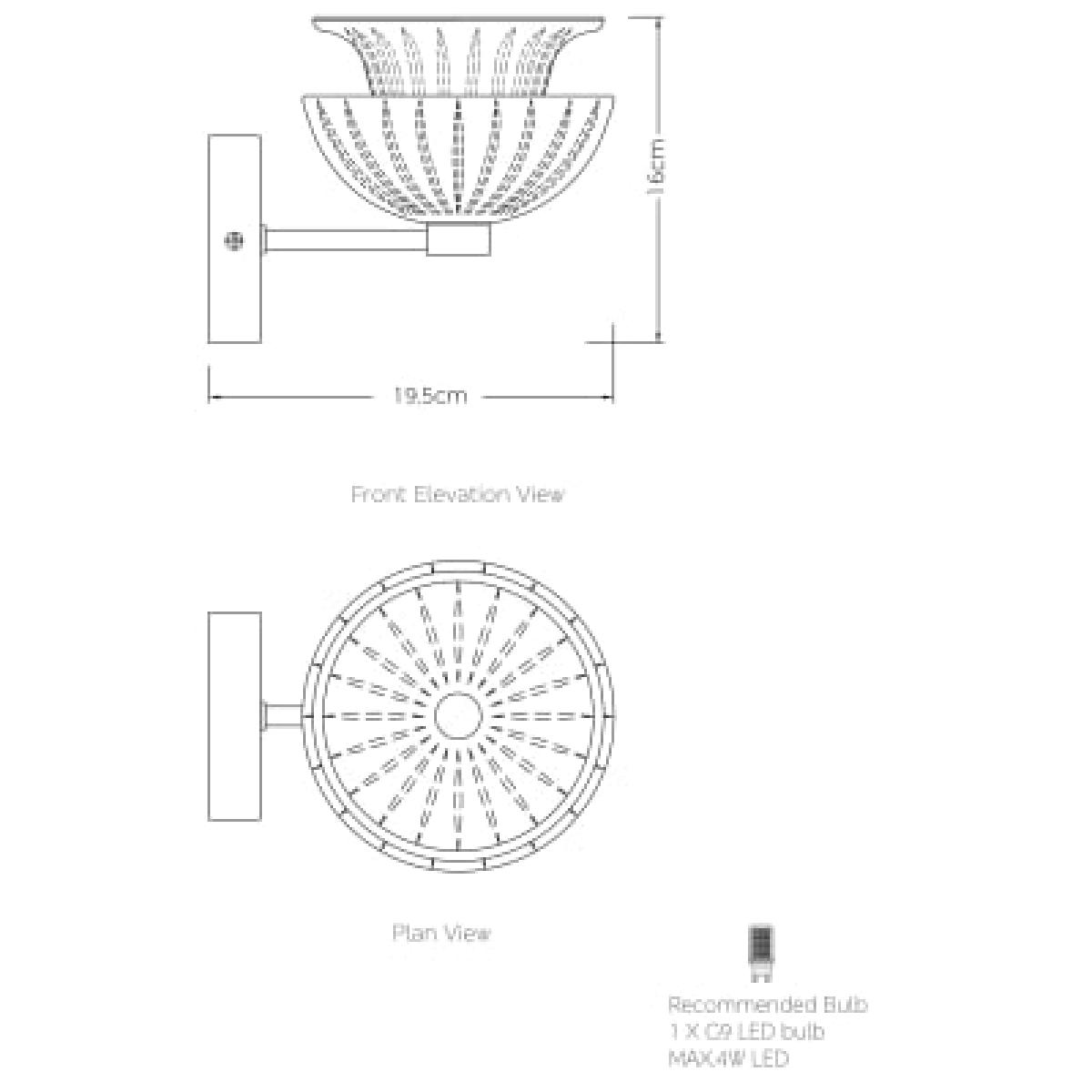M&S  Juliette Wall Light - Clear, Clear – image 4