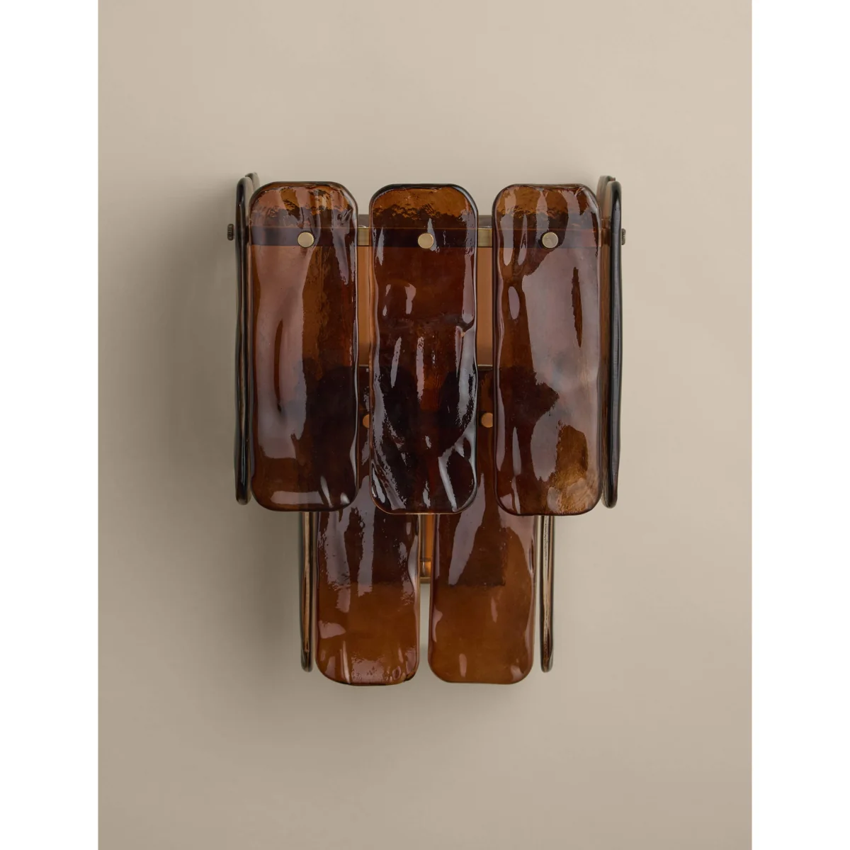 M&S Glass 2 Tier Square Wall Light Brown – image 3