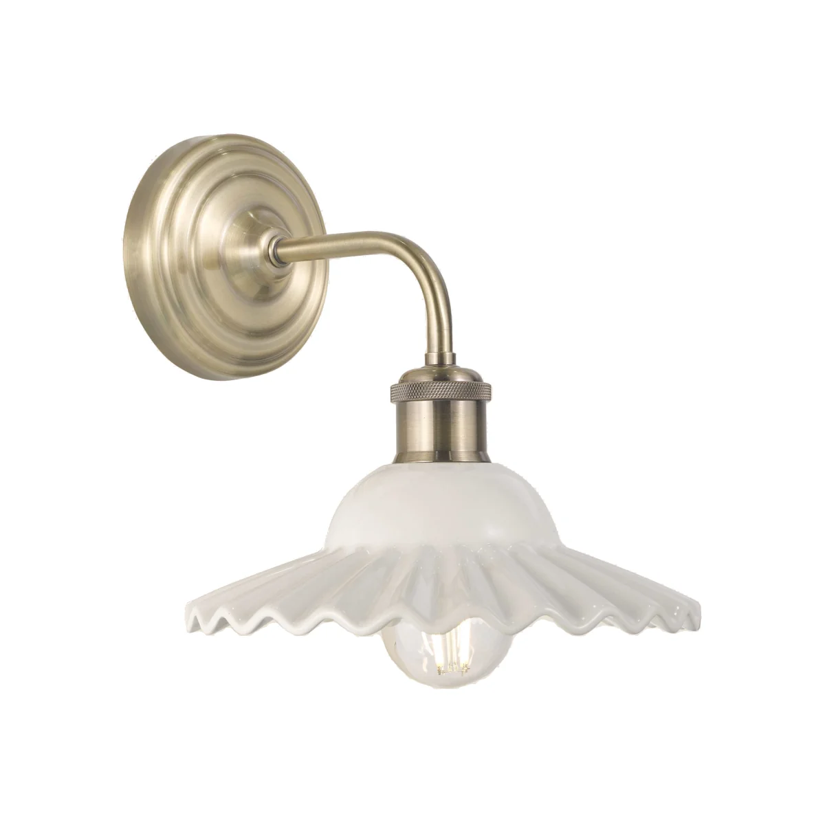 Laura Ashley Beca Ceramic & Metal Wall Light Antique Brass – image 1