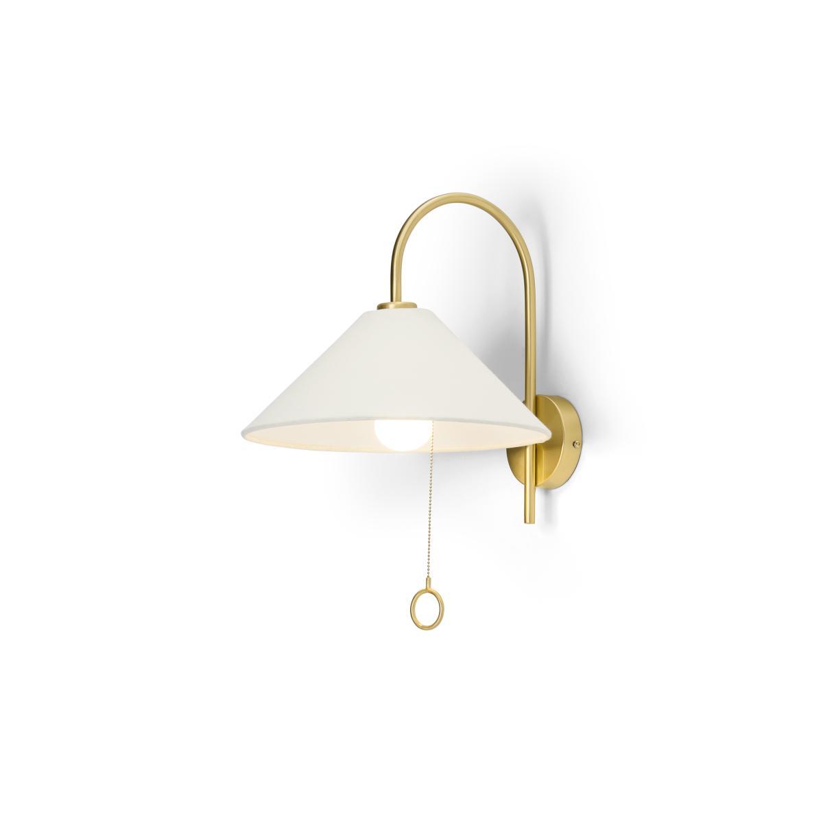 Natalie Wall Lamp, Brass & White – image 2