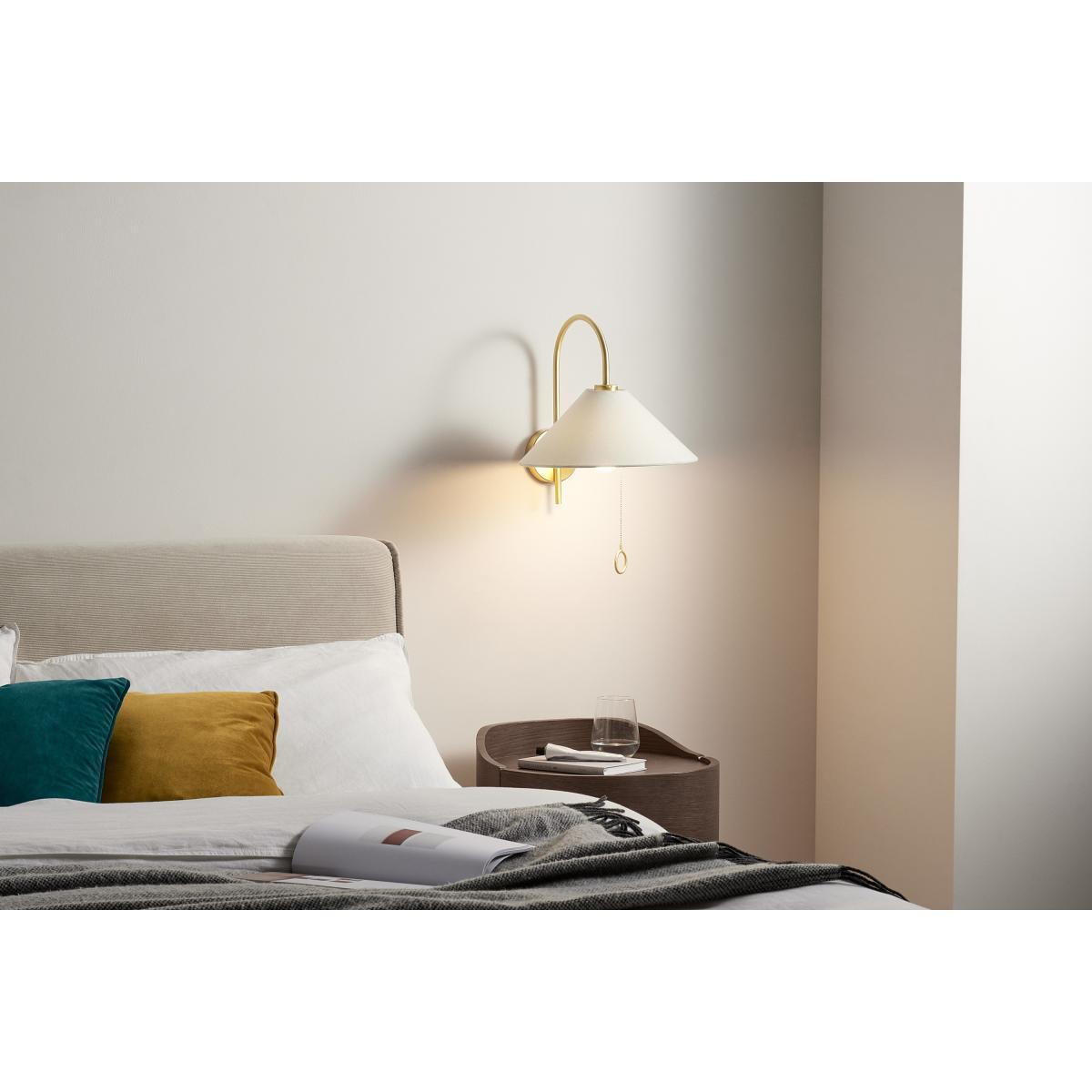 Natalie Wall Lamp, Brass & White – image 3