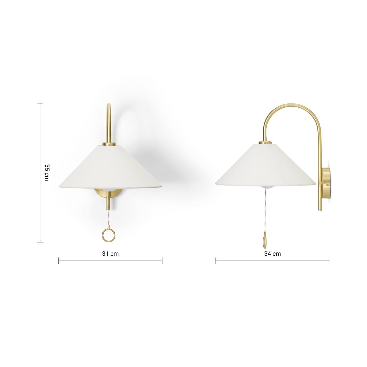 Natalie Wall Lamp, Brass & White – image 7