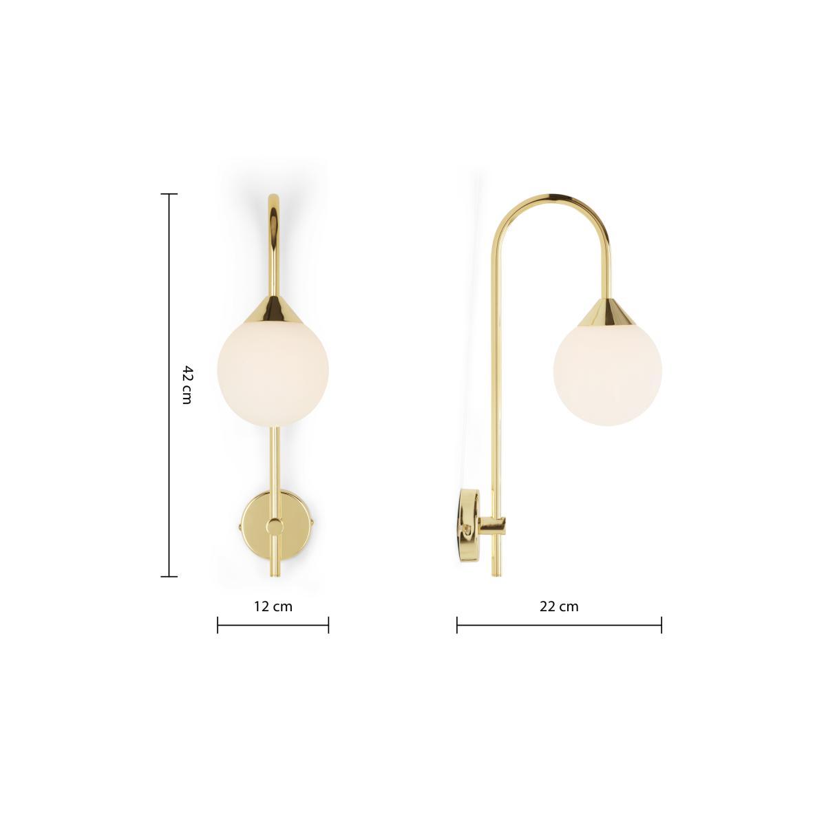 Faye Wall Light Single, Brass – image 8