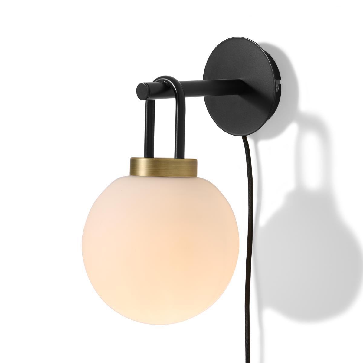 Nyro Plug In Wall Lamp, Black & Antique Brass – image 2