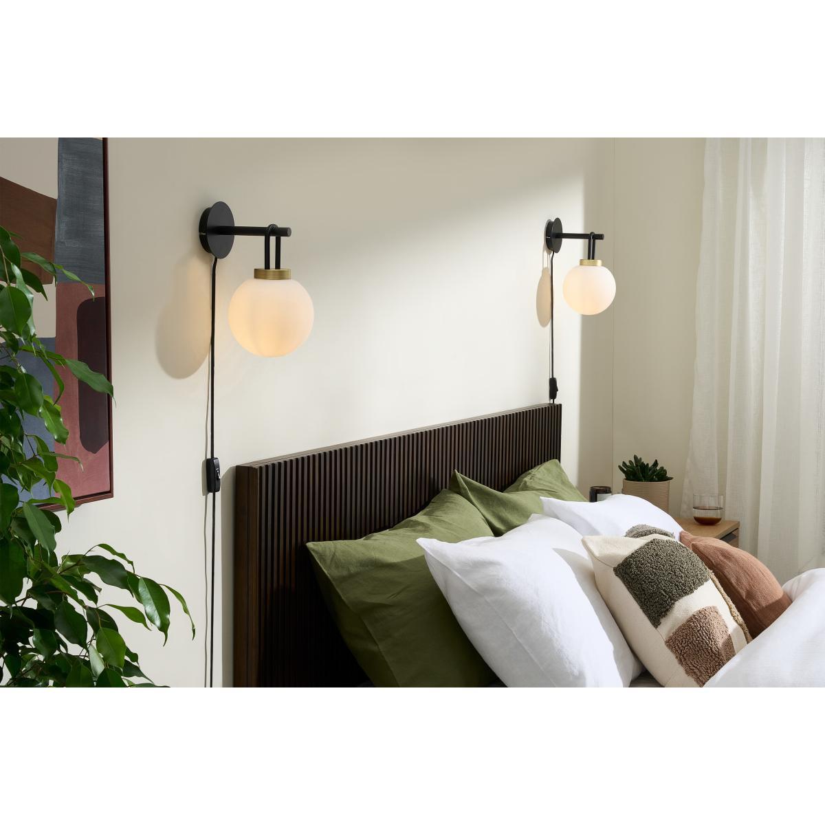 Nyro Plug In Wall Lamp, Black & Antique Brass – image 4