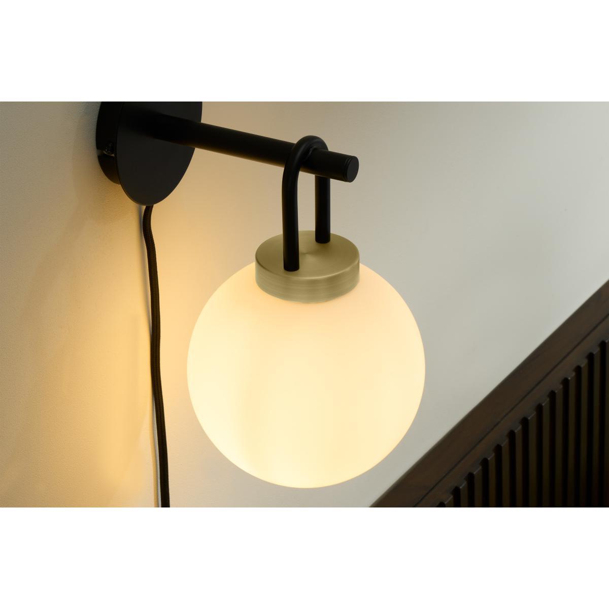 Nyro Plug In Wall Lamp, Black & Antique Brass – image 5