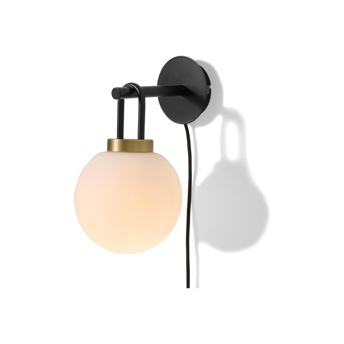 Nyro Plug In Wall Lamp, Black & Antique Brass – image 1