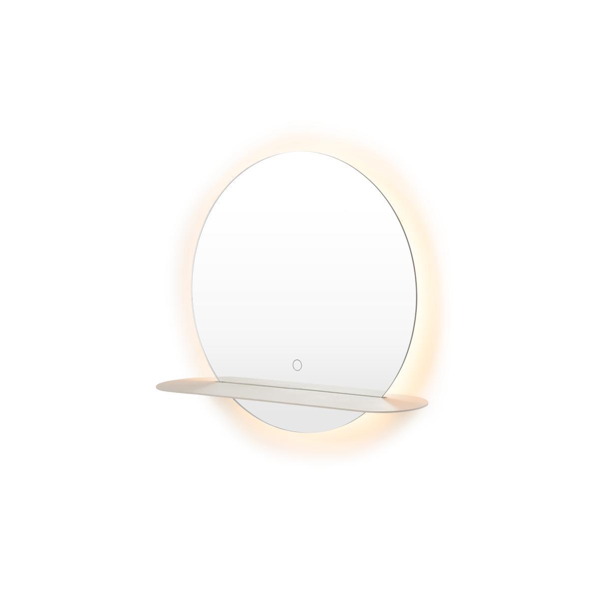 Pip Shelf Mirror with LED Light, Ivory Metal – image 5