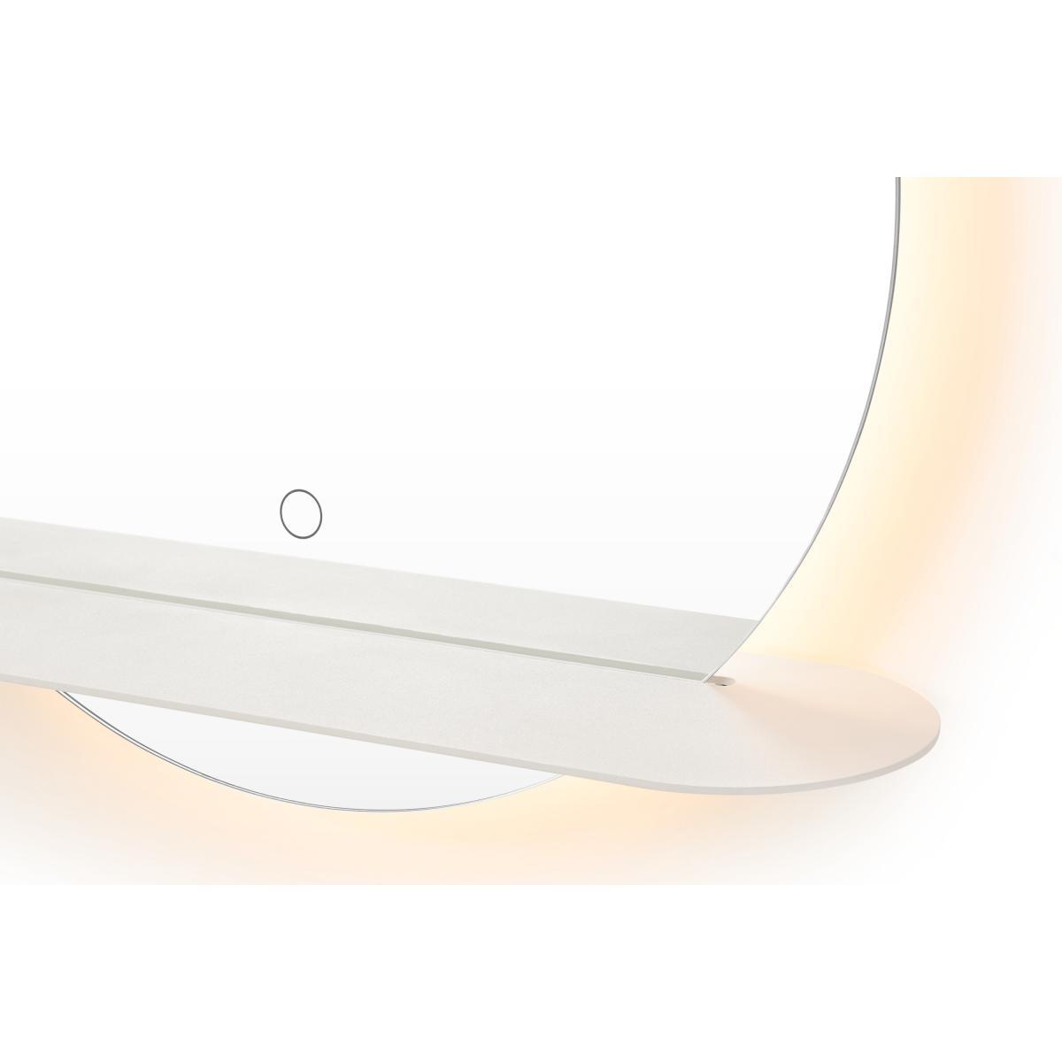 Pip Shelf Mirror with LED Light, Ivory Metal – image 6