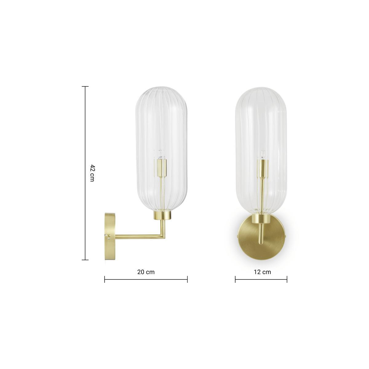 Dia Wall Lamp, Glass and Brass – image 7