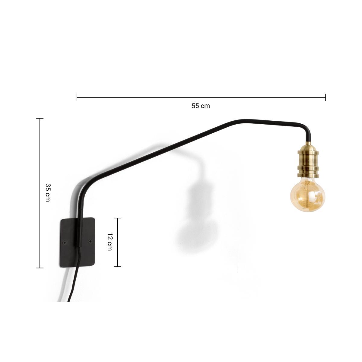 Starkey Wall Lamp, Black and Brass – image 10