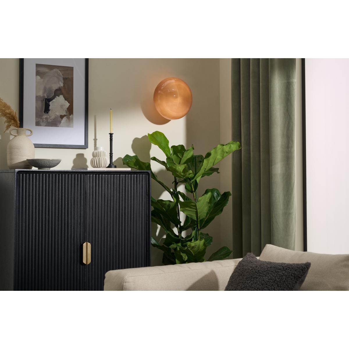 Adrianne Wall Lamp, Burgundy Glass & Brass – image 3