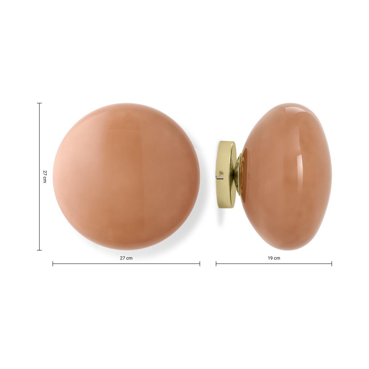 Adrianne Wall Lamp, Burgundy Glass & Brass – image 8