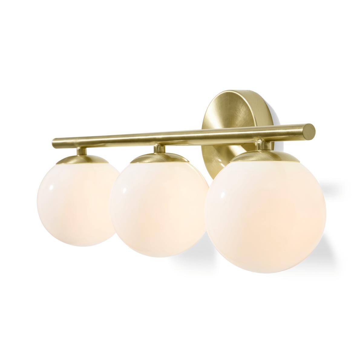 Globe Diner Wall Light, Opal Glass & Brass – image 2