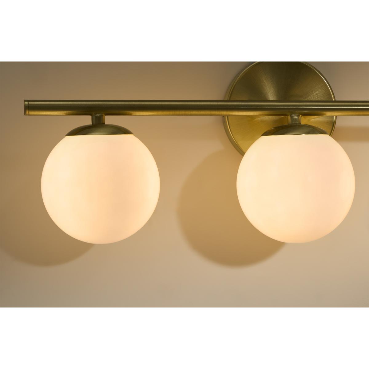 Globe Diner Wall Light, Opal Glass & Brass – image 4