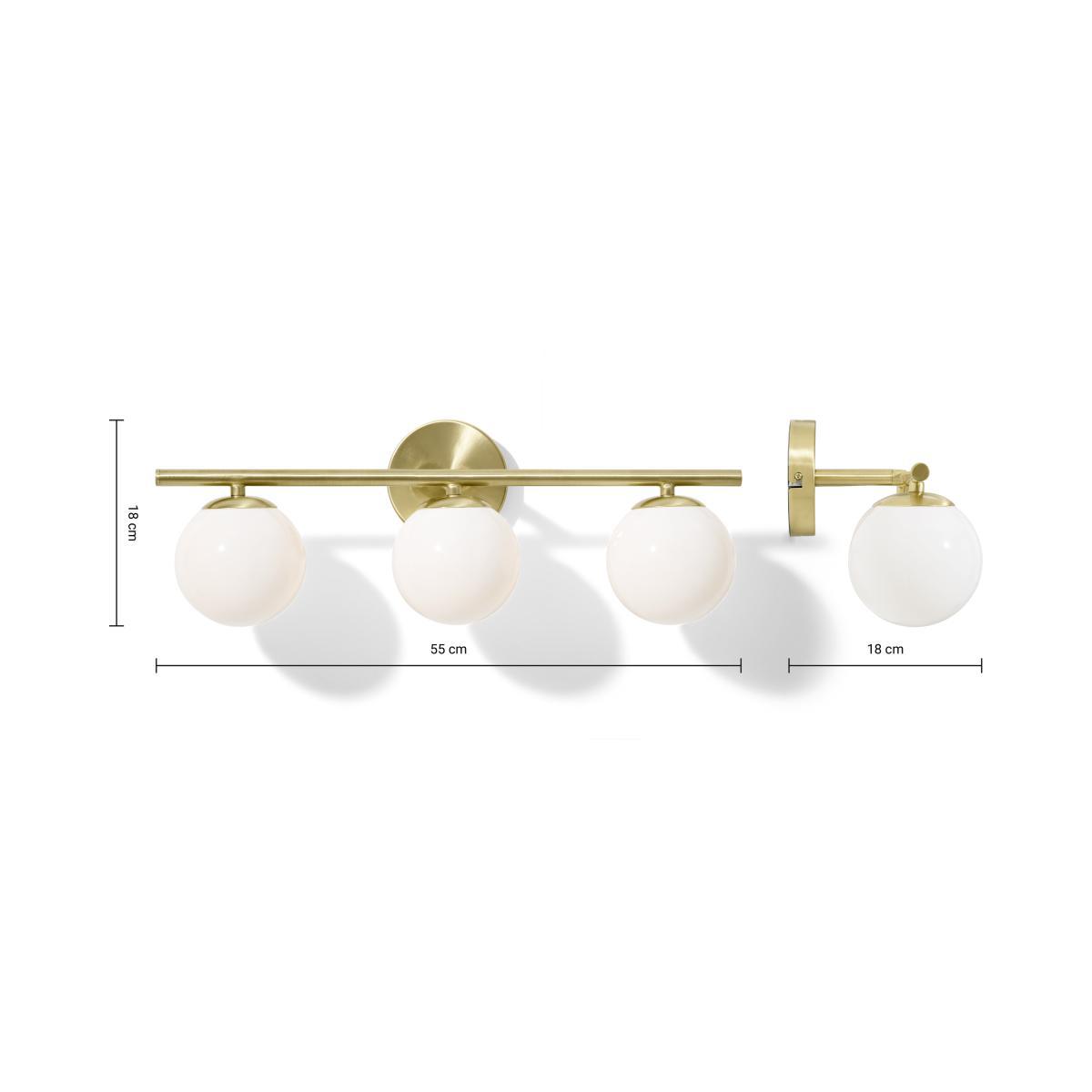 Globe Diner Wall Light, Opal Glass & Brass – image 9