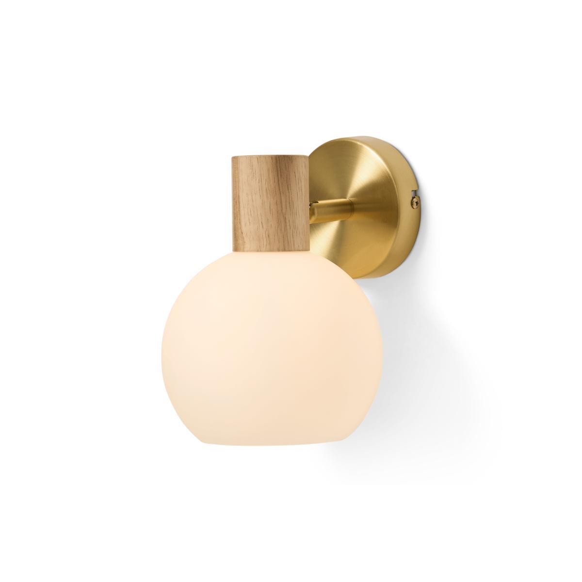 Maybn Wall Light, Opal Glass & Wood – image 2