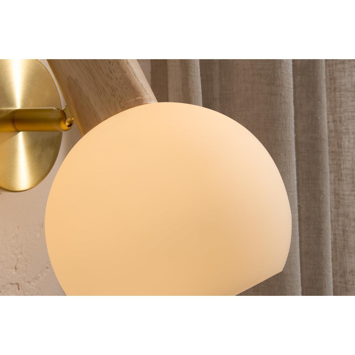 Maybn Wall Light, Opal Glass & Wood – image 4