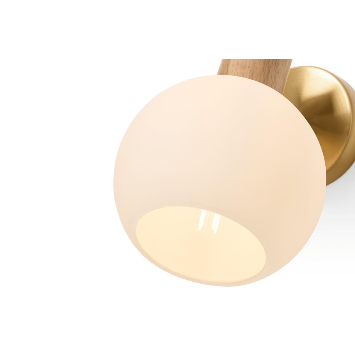 Maybn Wall Light, Opal Glass & Wood – image 6
