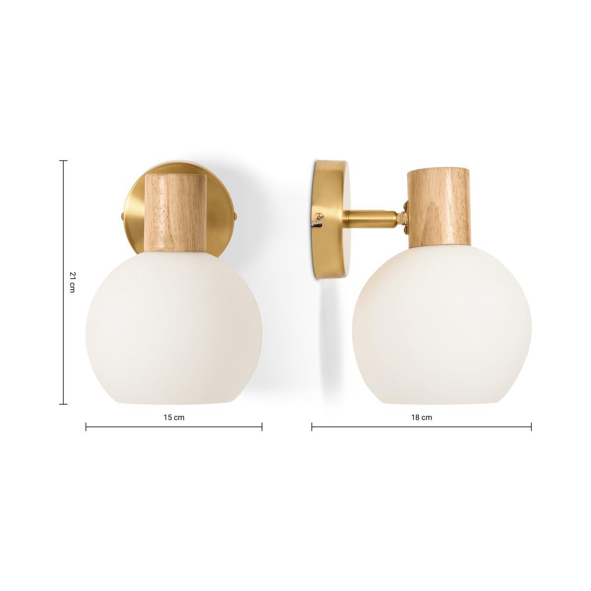 Maybn Wall Light, Opal Glass & Wood – image 9