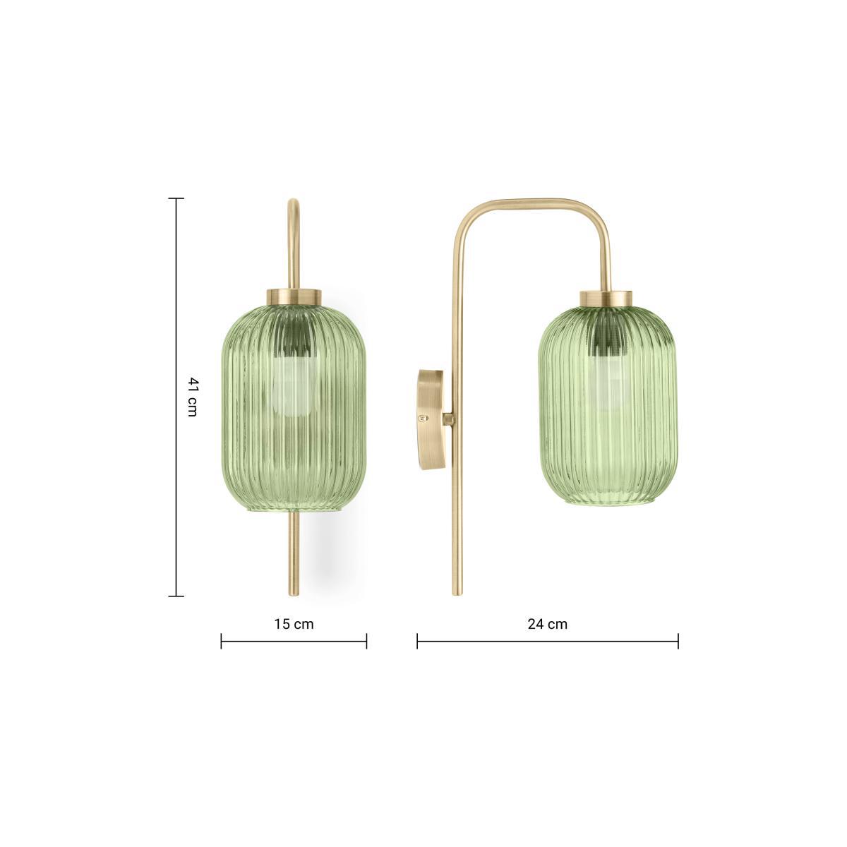 Briz Wall Lamp, Antique Brass & Green – image 8