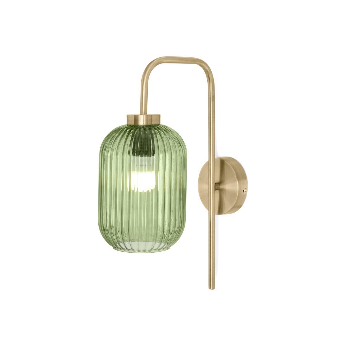 Briz Wall Lamp, Antique Brass & Green – image 1