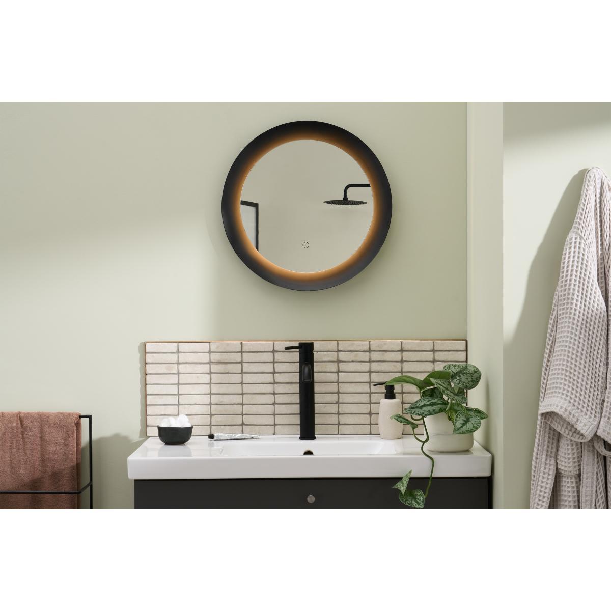 Nate Mirror with LED Light, Black – image 3