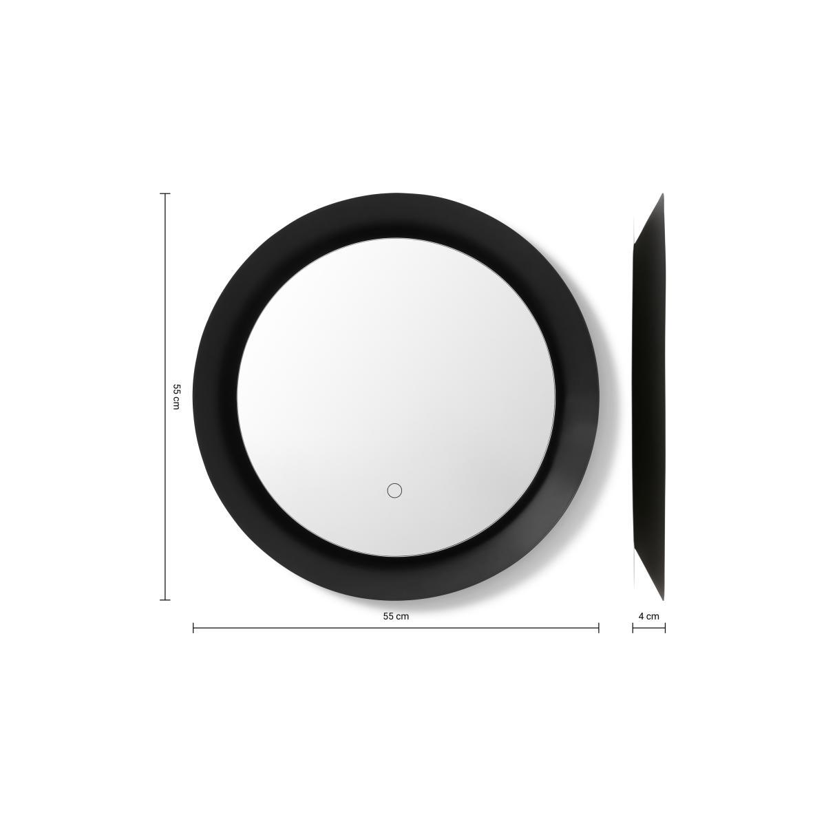 Nate Mirror with LED Light, Black – image 7
