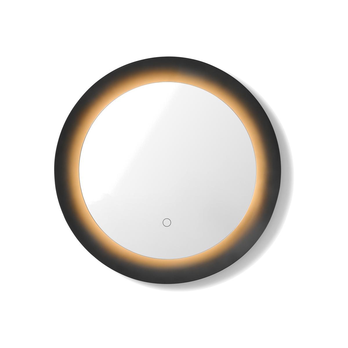 Nate Mirror with LED Light, Black – image 1