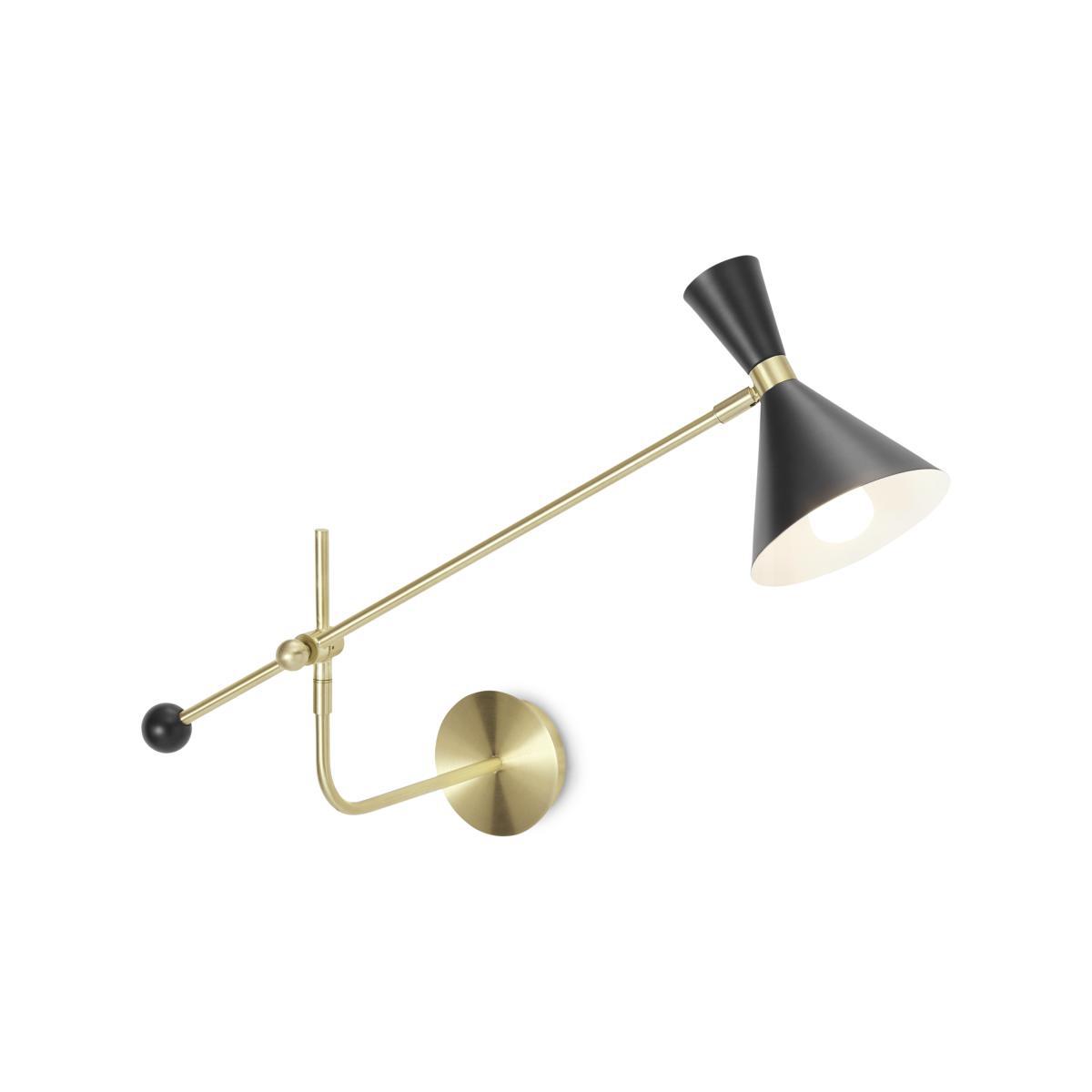 Axton Swing Arm Wall Lamp, Black & Brushed Brass – image 2