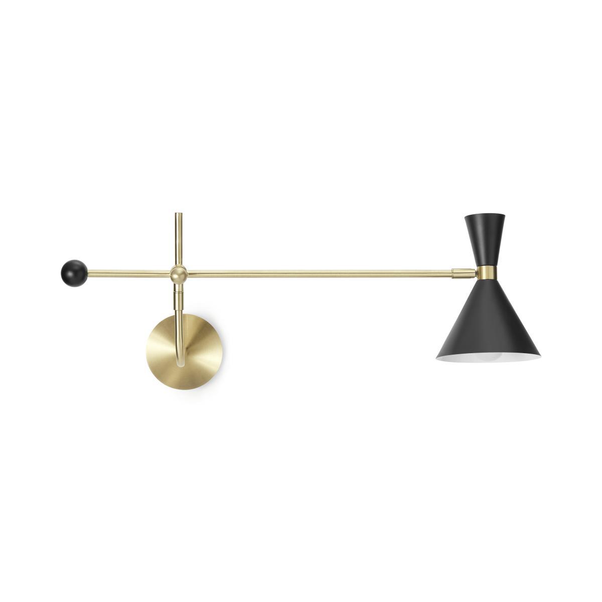 Axton Swing Arm Wall Lamp, Black & Brushed Brass – image 6