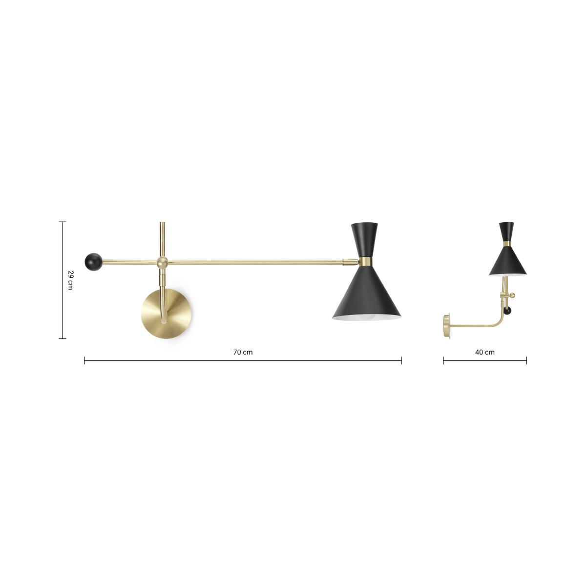 Axton Swing Arm Wall Lamp, Black & Brushed Brass – image 7