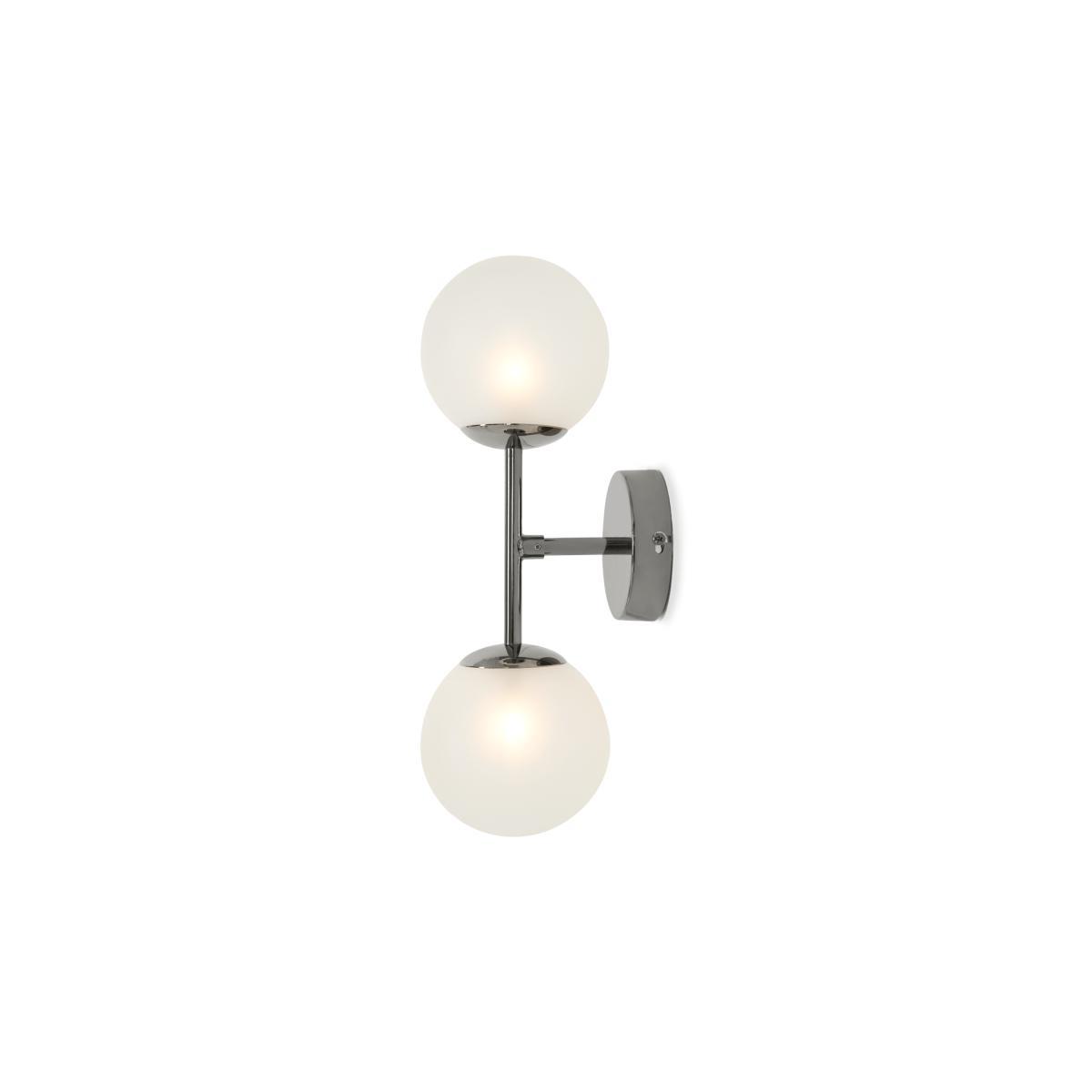 Globe Wall Light, Black Nickel and Frosted Glass – image 2