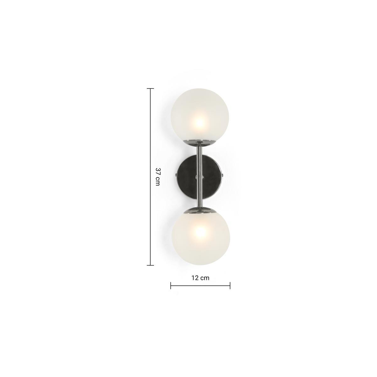 Globe Wall Light, Black Nickel and Frosted Glass – image 7