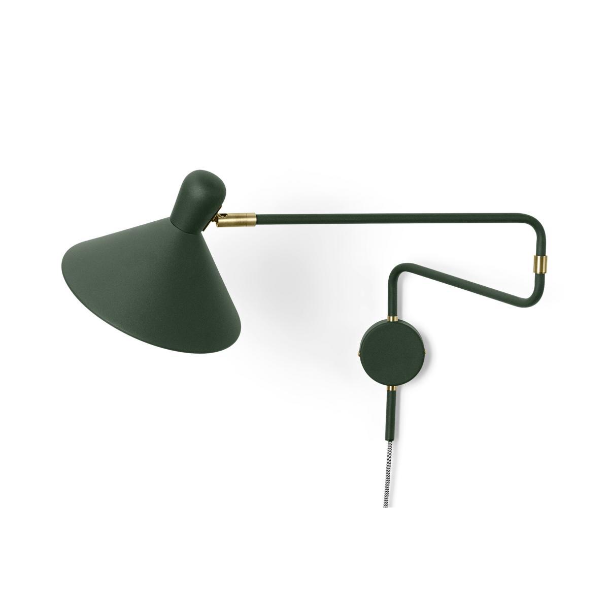 Ogilvy Swing Arm Wall Lamp, Green & Antique Brass – image 6