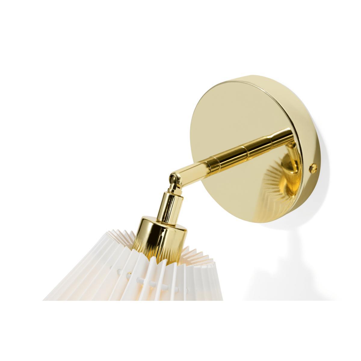 Gaby Pleated Shade Wall Lamp, Brass & White – image 6