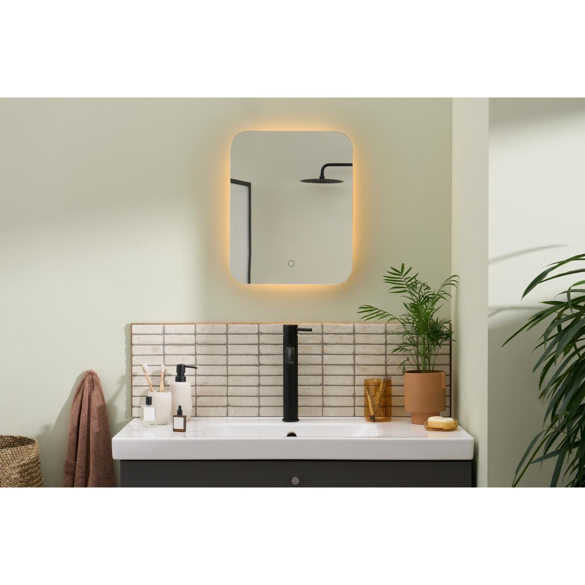 Aziz Rectangle Mirror with LED Light, Glass – image 3