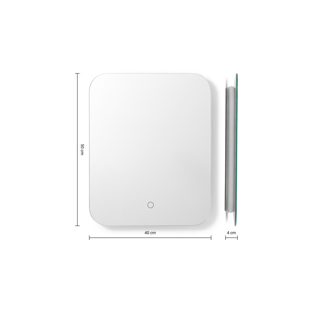 Aziz Rectangle Mirror with LED Light, Glass – image 7