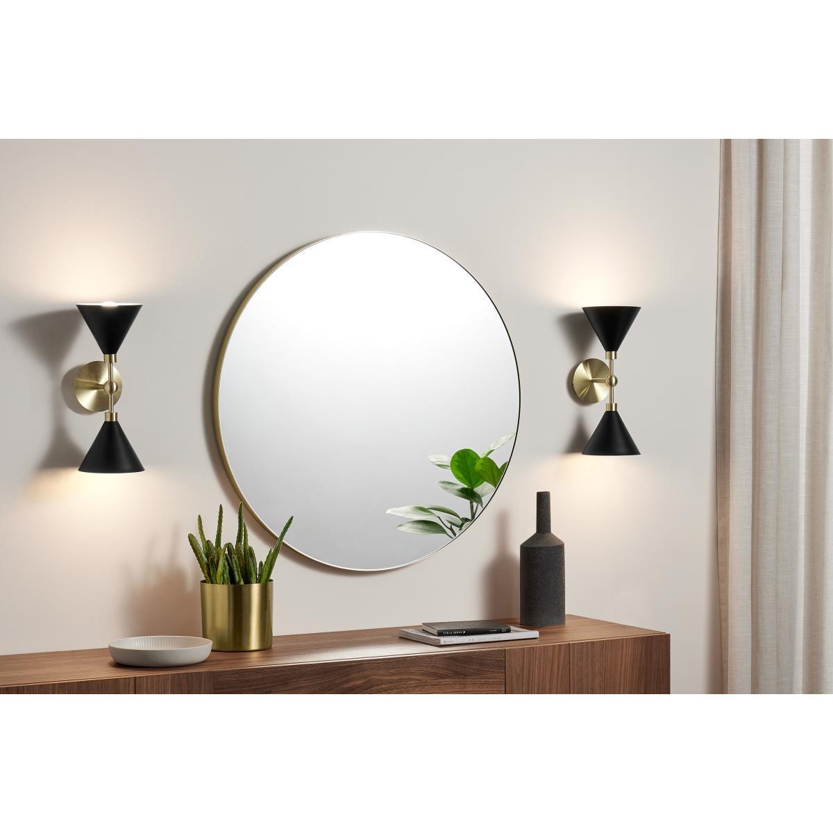 Axton Double Wall Lamp, Black & Brushed Brass – image 3