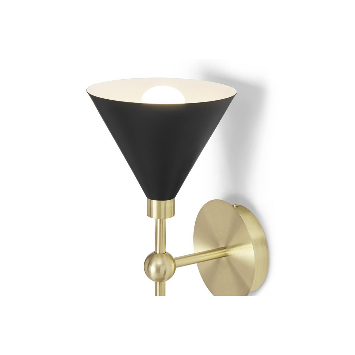 Axton Double Wall Lamp, Black & Brushed Brass – image 4