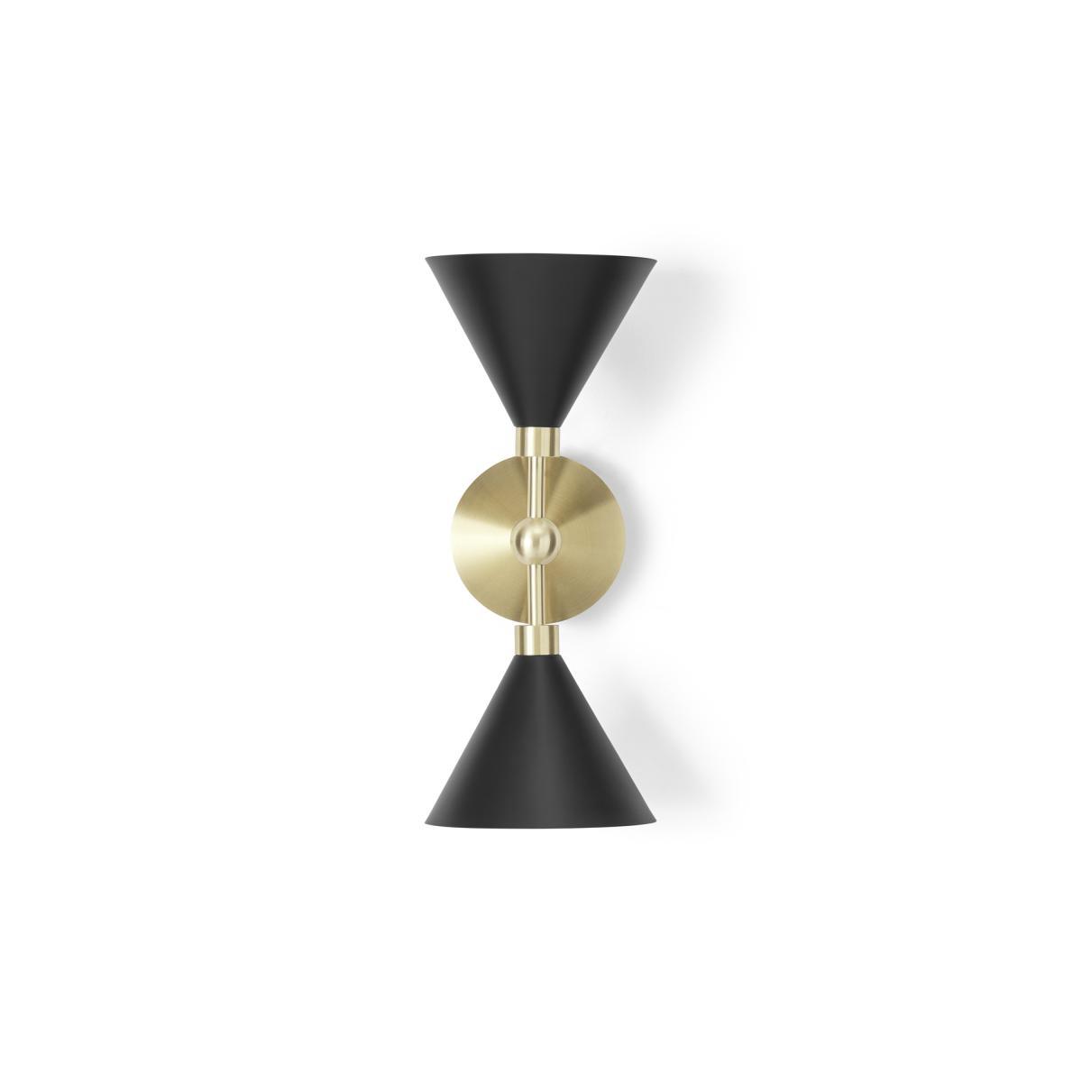 Axton Double Wall Lamp, Black & Brushed Brass – image 5