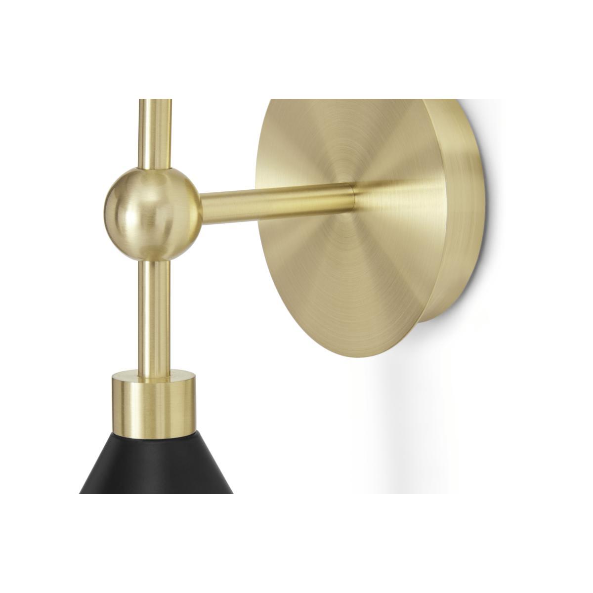 Axton Double Wall Lamp, Black & Brushed Brass – image 6