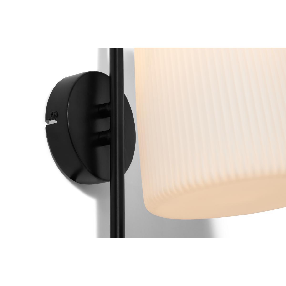 Ayala Wall Lamp, Black, Brushed Brass & Opal Glass – image 6