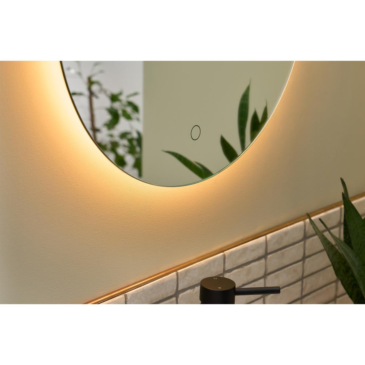Aziz Round Mirror with LED Light, Glass – image 4