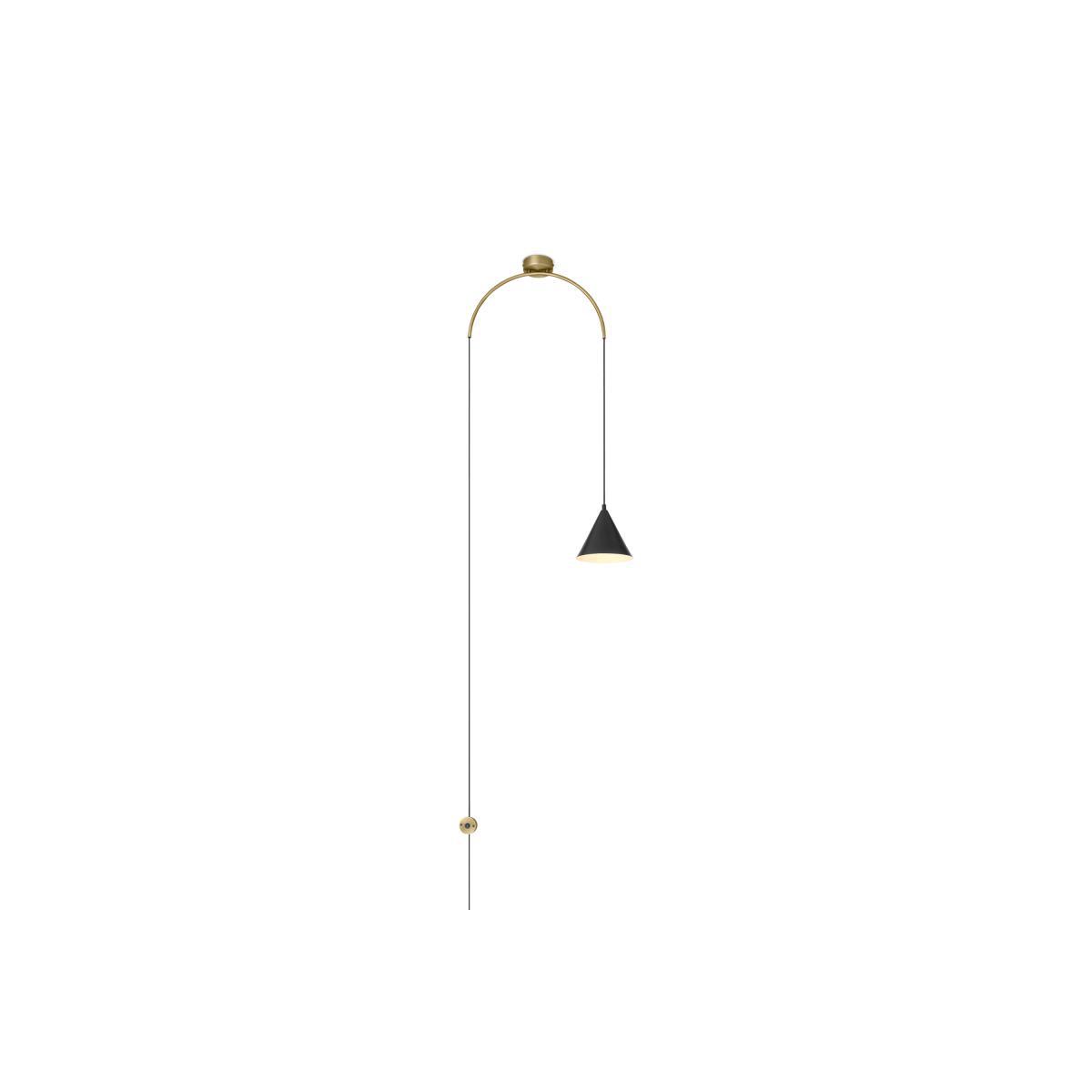 Amada Wall Lamp, Black & Antique Brass – image 2