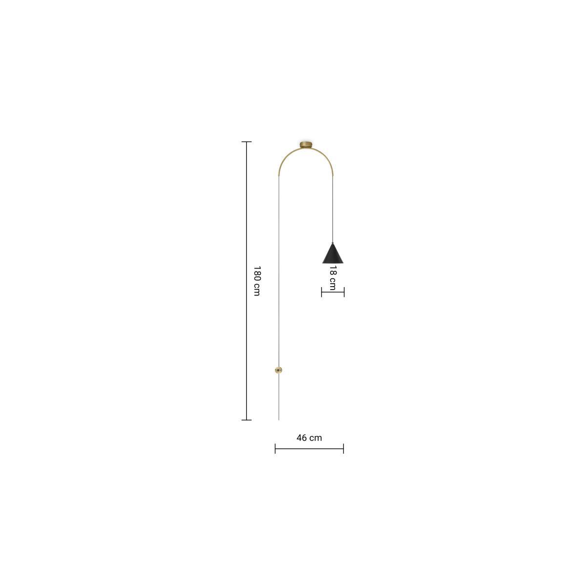 Amada Wall Lamp, Black & Antique Brass – image 7